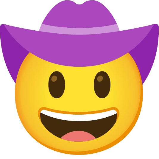 face with cowboy hat purple heart