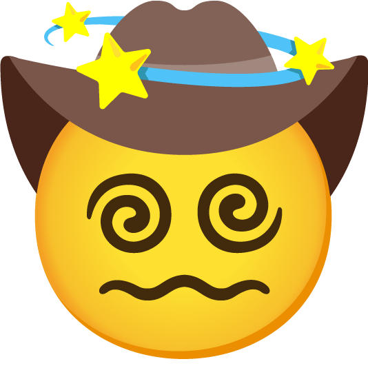 face with cowboy hat dizzy