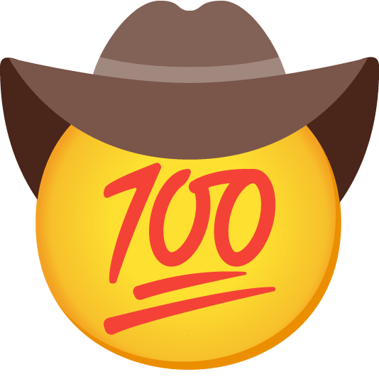 face with cowboy hat 100