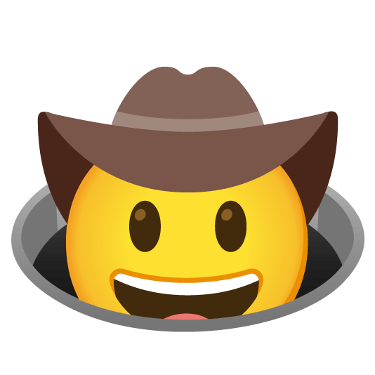face with cowboy hat hole