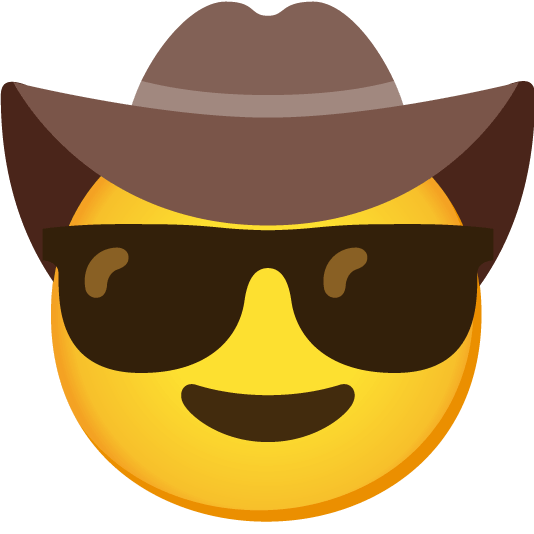 face with cowboy hat sunglasses