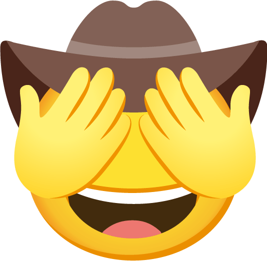 face with cowboy hat see no evil