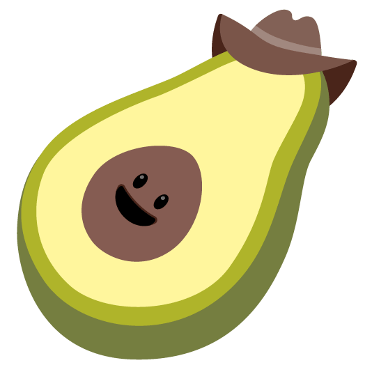 face with cowboy hat avocado