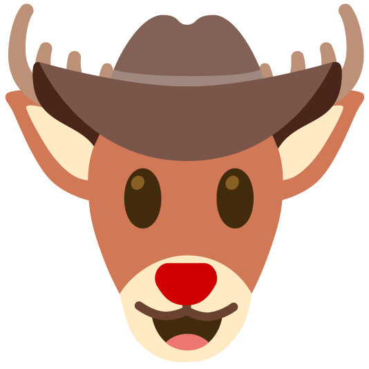 face with cowboy hat deer