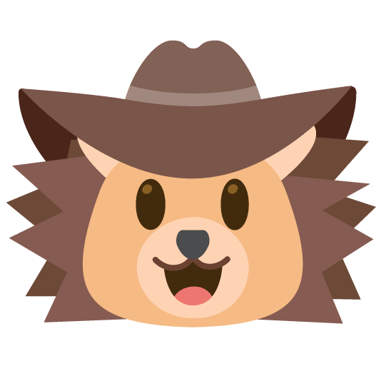 face with cowboy hat hedgehog