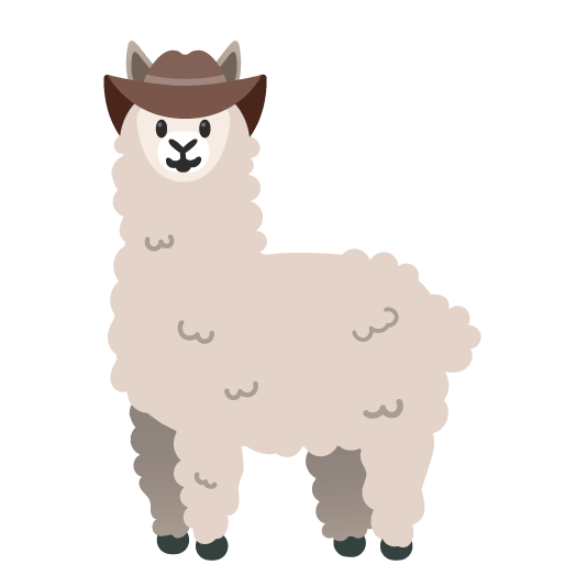face with cowboy hat llama