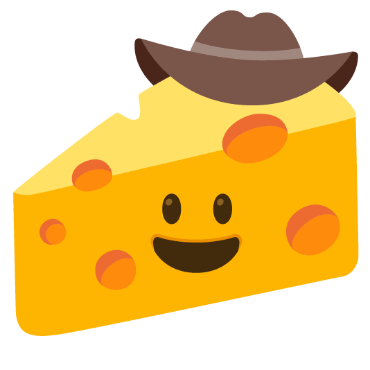 face with cowboy hat cheese wedge