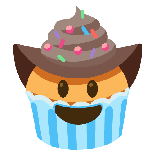 face with cowboy hat cupcake