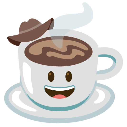 face with cowboy hat coffee