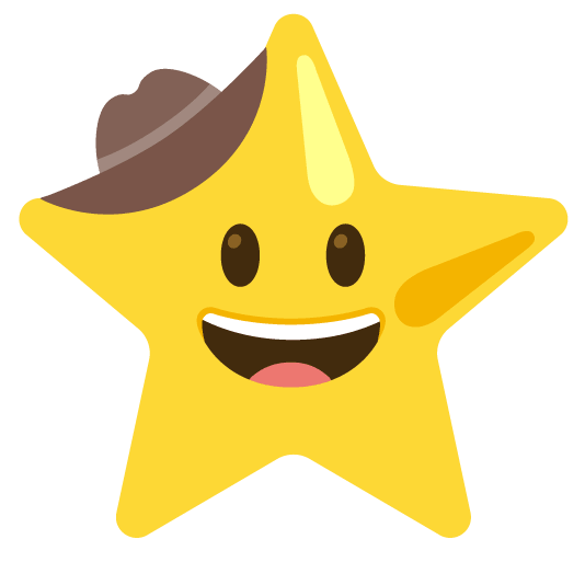 face with cowboy hat star