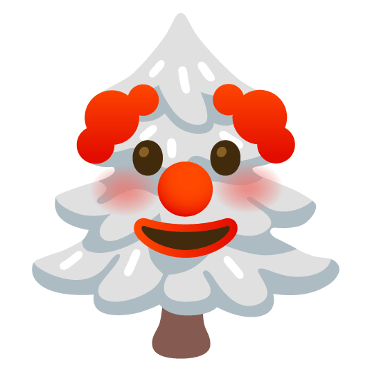 clown face evergreen tree