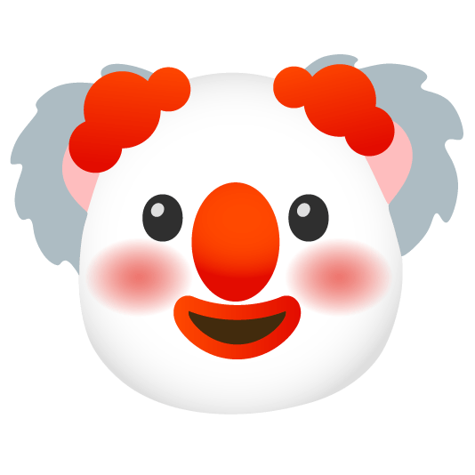 clown face koala