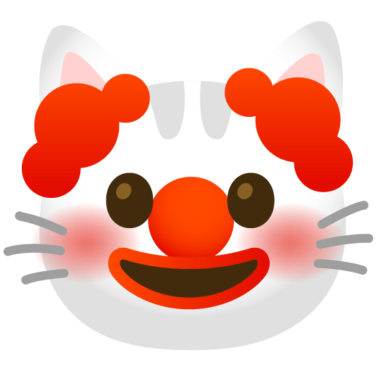 clown face cat