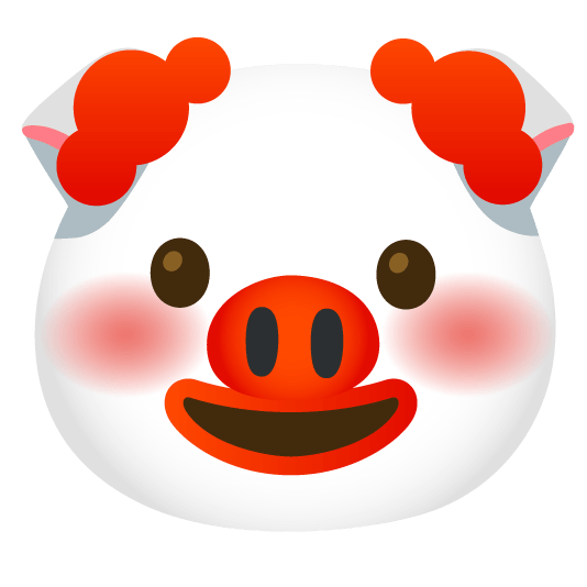 clown face pig
