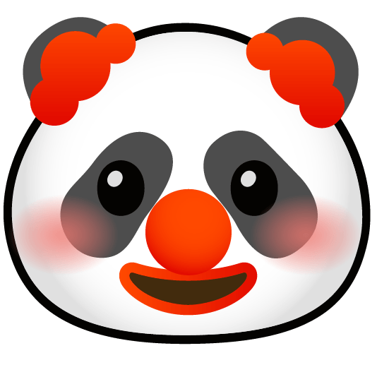 clown face panda face