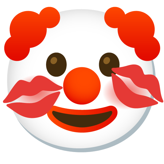clown face kiss