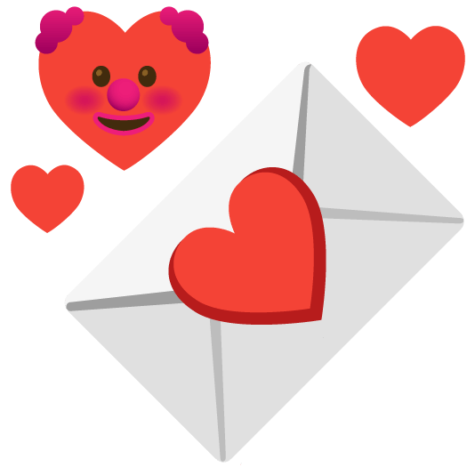 clown face love letter