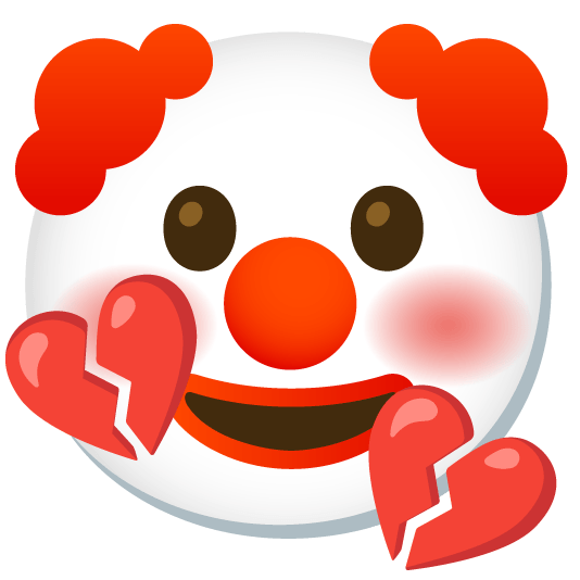 clown face broken heart