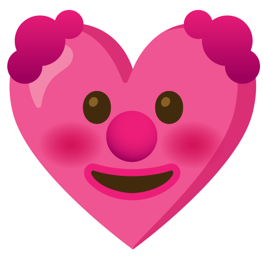 clown face gift heart