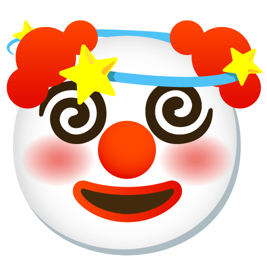 clown face dizzy