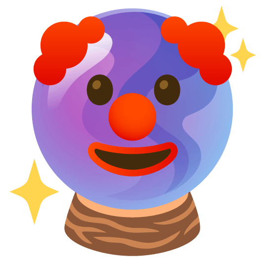 clown face crystal ball