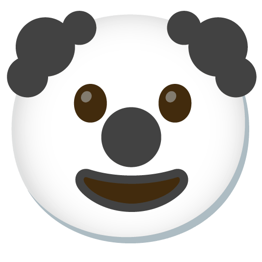 clown face black heart