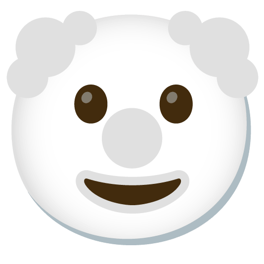 clown face white heart