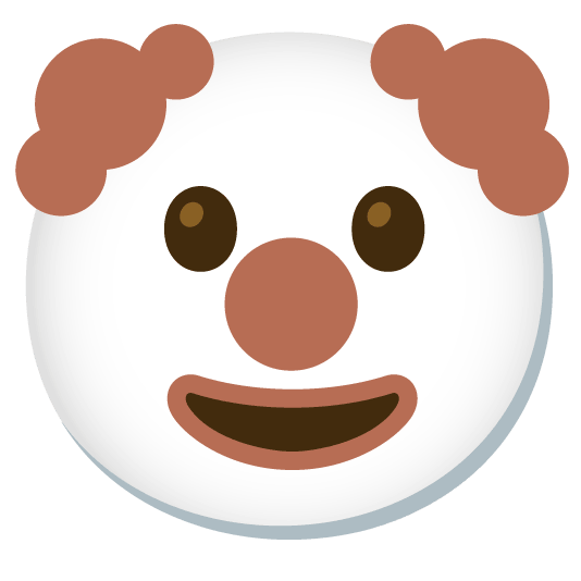 clown face brown heart