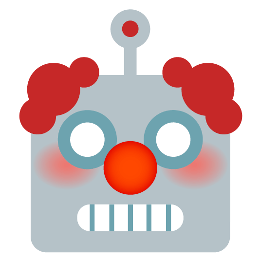 clown face robot face