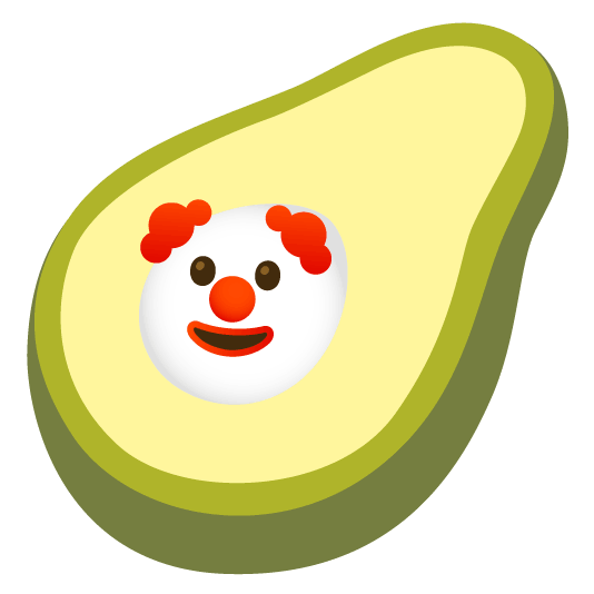 clown face avocado