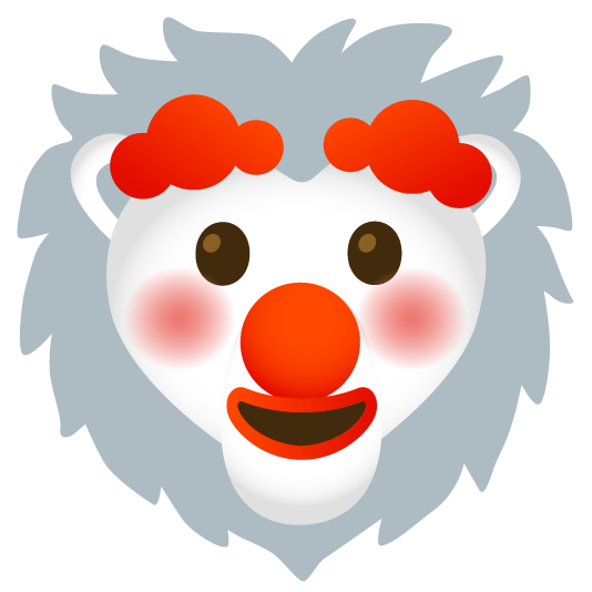 clown face lion face