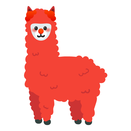 clown face llama