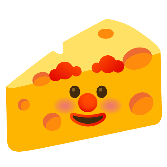 clown face cheese wedge