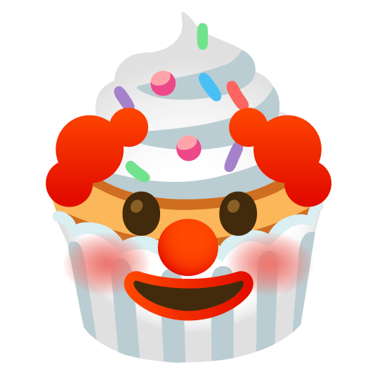 clown face cupcake