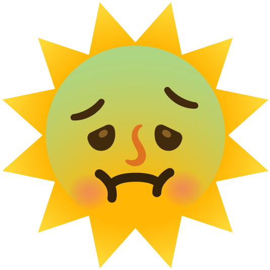 nauseated face sun with face