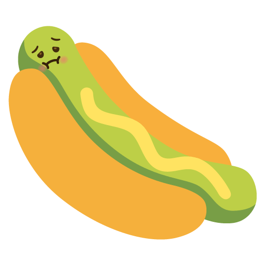 nauseated face hotdog