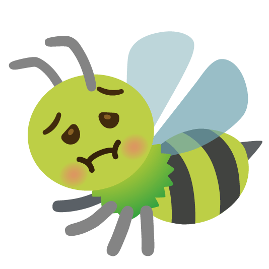 nauseated face bee