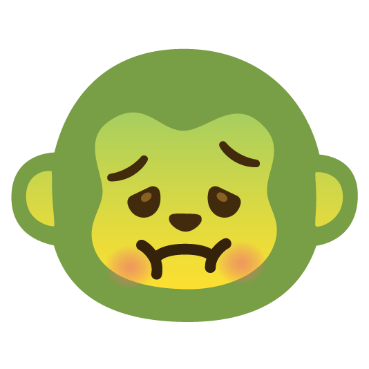 nauseated face monkey face