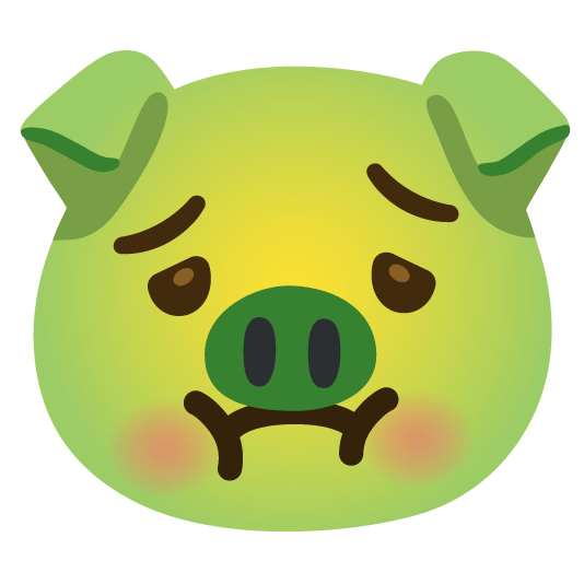 nauseated face pig
