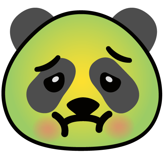 nauseated face panda face