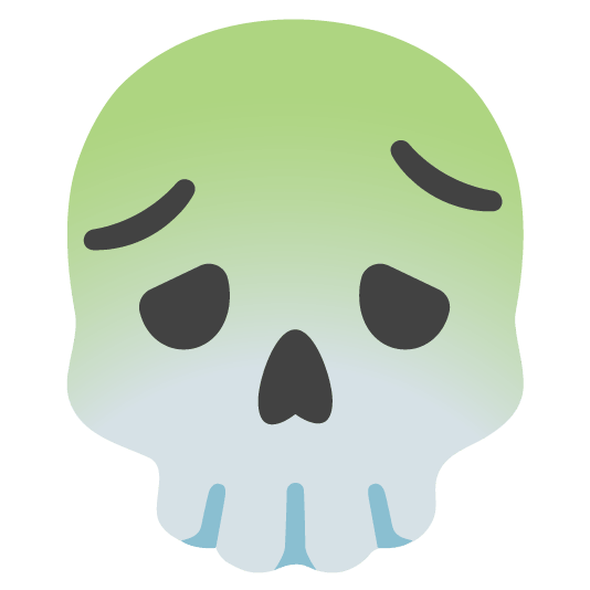 nauseated face skull