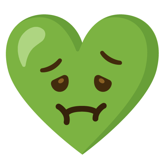 nauseated face gift heart