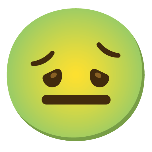 nauseated face neutral face