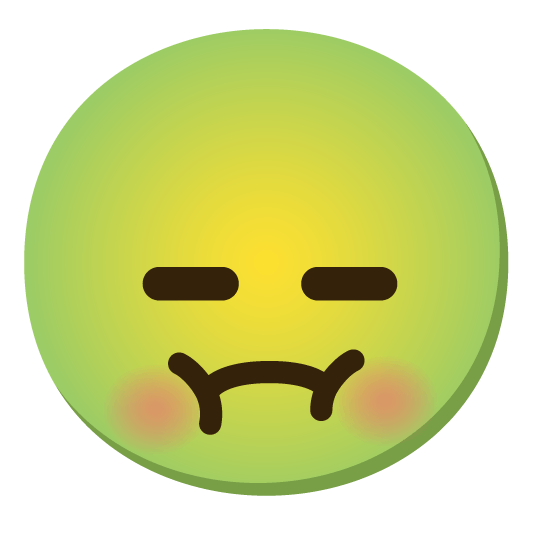 nauseated face expressionless