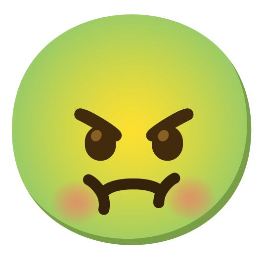 nauseated face angry