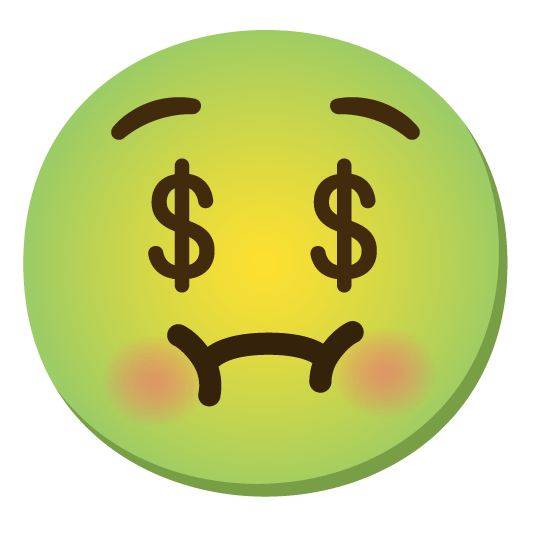 nauseated face money mouth face