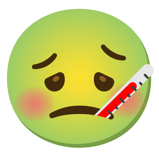 nauseated face face with thermometer