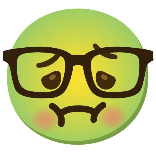nauseated face nerd face