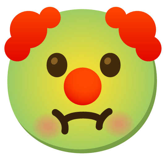 nauseated face clown face