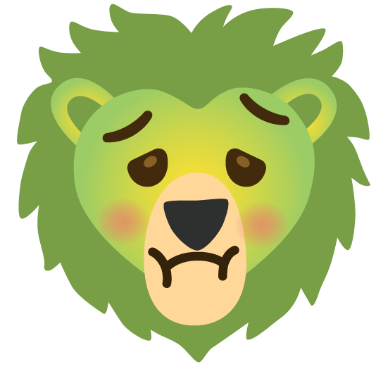 nauseated face lion face